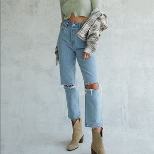 PacSun Light Blue High Waisted Straight Leg Jeans